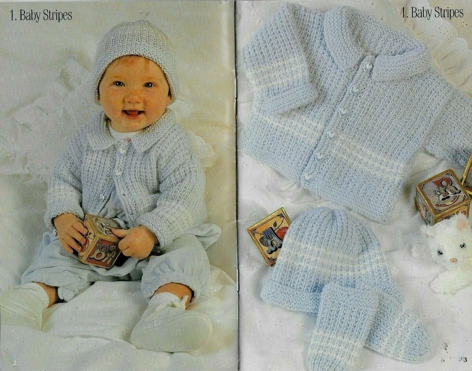 USED TINY TYKES BABY SWEATERS AFGHANS DIGEST SIZE KNIT & CROCHET PATTERN BOOK - Image 2 of 4