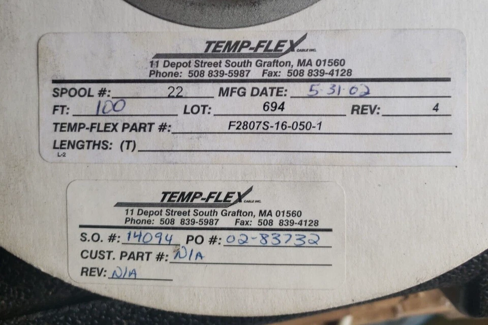 TEMP-FLEX F2807S-16-050-1 平板电缆 16C 28AWG 1FOOT (OSSD) — 第 2/4 张图片