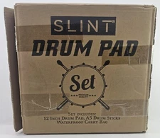 Slint 12 Inch Snare Drum Practice Pad and Sticks - Double Sided Silent Practi...
