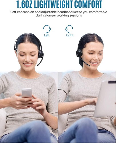 Mpow Bluetooth Headphone 5.3 Headset Driver Truck Noise Cancelling CVC 6.0 Mic - Picture 7 of 11