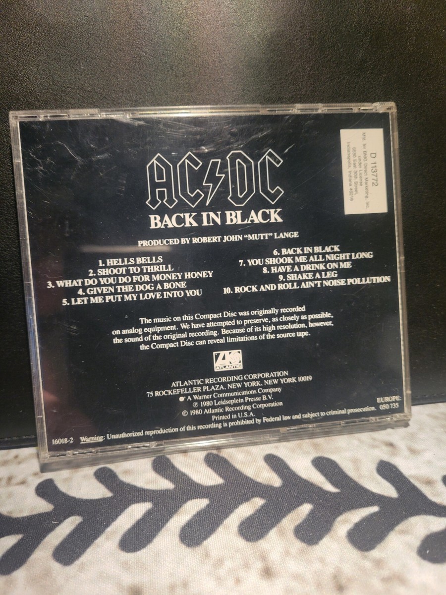 AC/DC Back in Black レコード AC/DC – Back In Black – Vinyl (LP, Album, Stereo), 1980