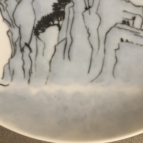 Vintage Chinese Hand Painted Blue White Porcelain Plate DISPLAY ONLY NO STAND - Picture 21 of 21