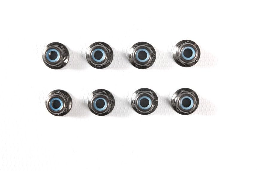 TAMIYA 54642 4mm Flange Lock Nuts (Black, 8 Pcs.) (Wheel