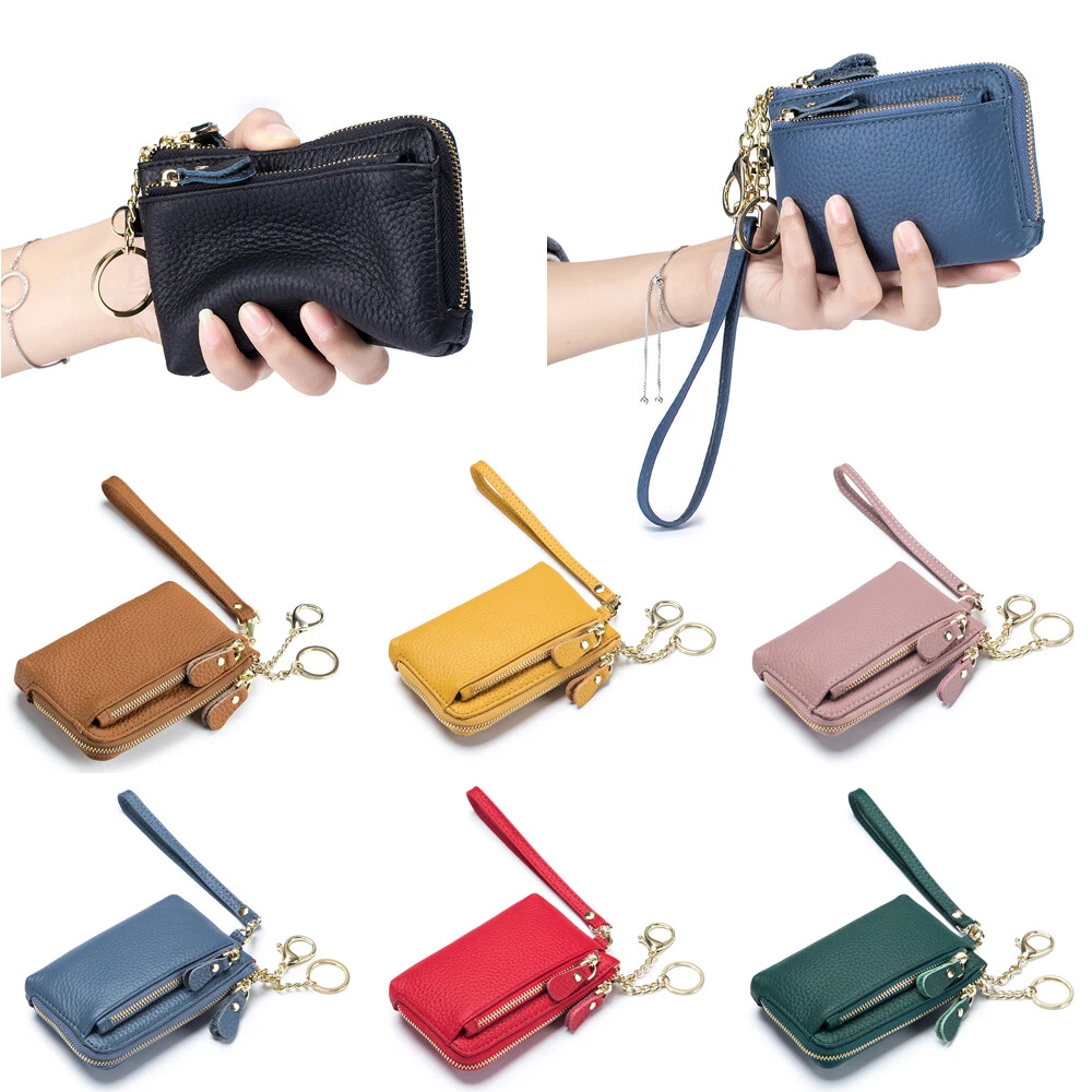 Women Small Rfid Wristlet Wallet Zipper Wallet Card Holder Coin Change Key  Purse