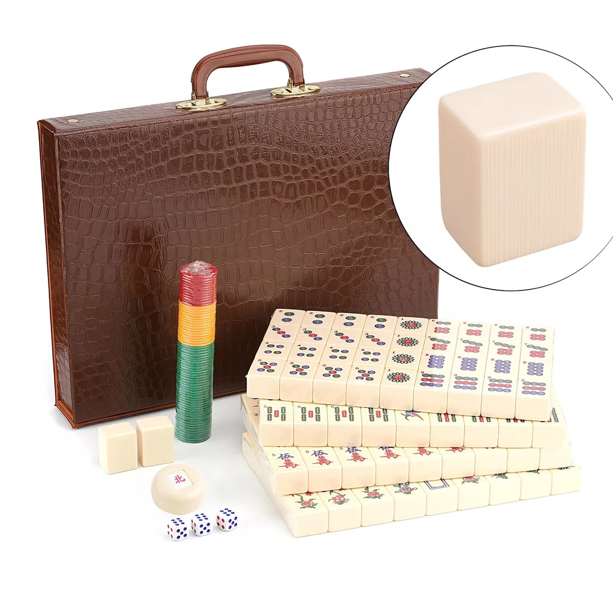 3 color option chinese mahjong set