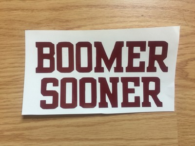 Oklahoma Sooners Boomer SoonerFootball Decal Sticker Car 