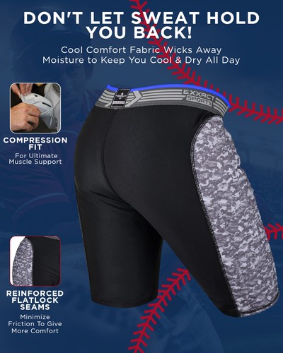 Exxact Sports Youth Baseball Sliding Shorts with Soft Athletic Cup Breathable - Picture 29 of 48