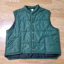 Vintage Dekalb Ab Research Vest Green Snap Up Men's Size  XX Large USA Nylon