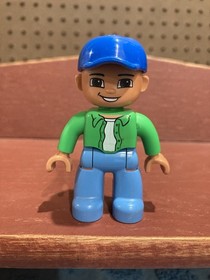 Lot of 3 Lego Duplo minifigure Boy  Blue Ball Cap Red Shirt & Others