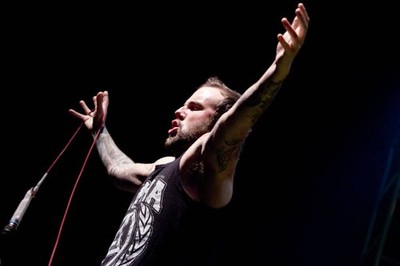 Jake Luhrs of August Burns Red performs during the Eastpack Antedo- Old Photo