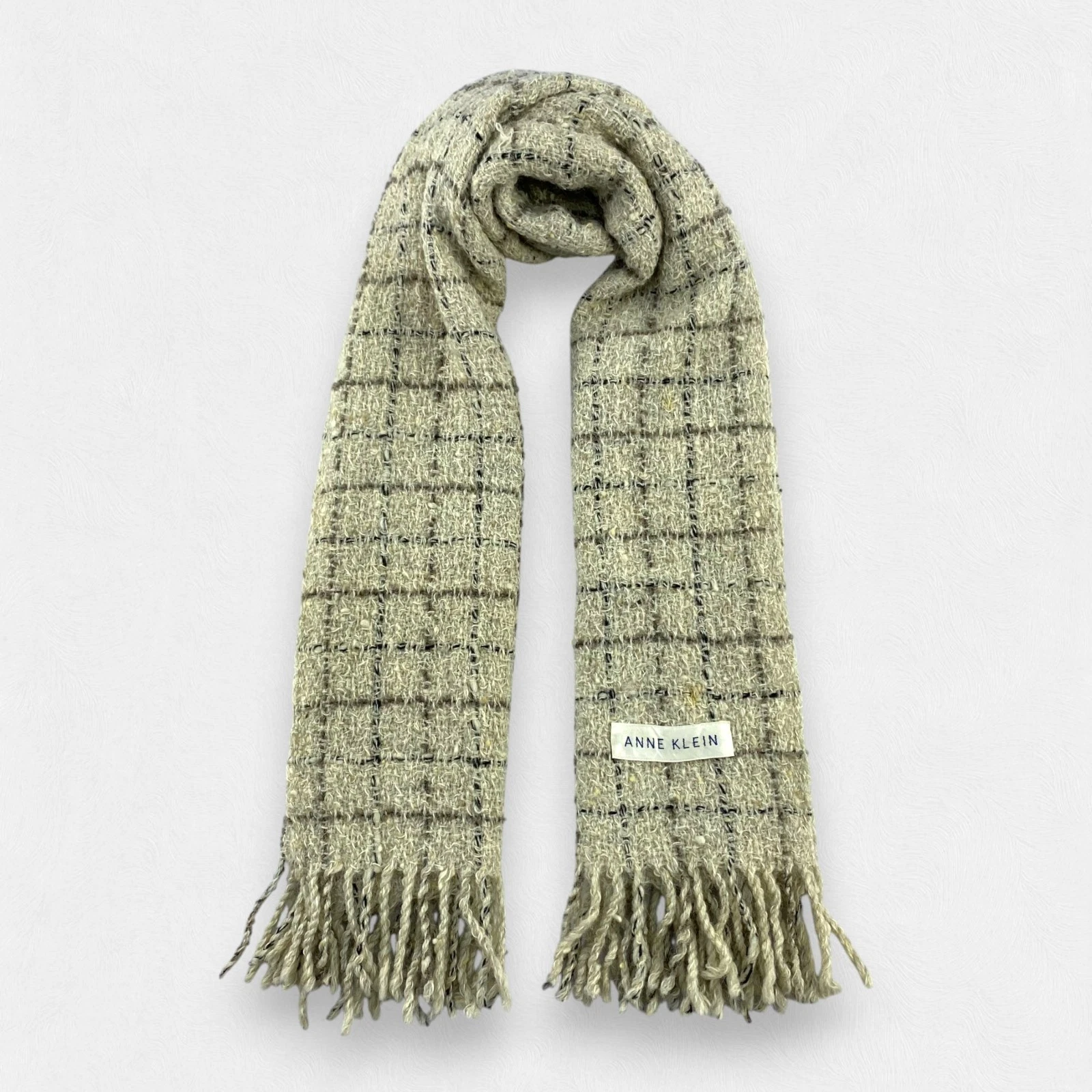 Anne Klein Scarf Muffler Wrap Scarf Wool Cashmere Unisex Scarves