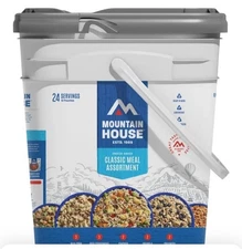 Mountain House Classic Meal Assortment Bucket Freeze Dried Food 24 Servings