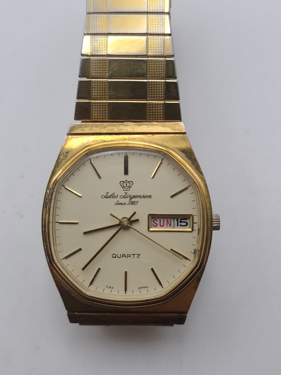 Jules Jurgensen Analog Quartz Mens Watch Gold Dial Stretch  display picture 1