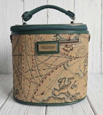  Vintage Gulliver s World Map Tapestry Kosmetikkoffer Kosmetiktasche grün Reisebox