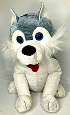 Toy Factory Gray White Husky Wolf Puppy Dog Plush 19" Stuffed Animal Blue Eyes