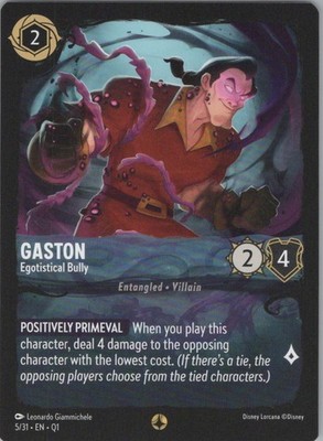 Gaston - Egotistical Bully Illumineer's Quest: Deep Trouble 5/31 NM