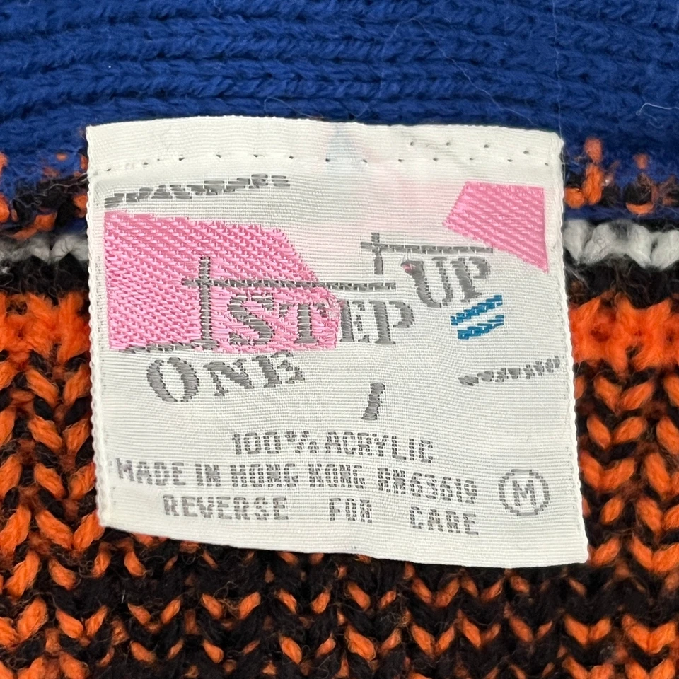 Vintage 80's One Step Up Colorblock Oversized Cardigan Sweater Medium - Image 4 of 4