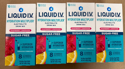 Liquid IV Sugar-Free Electrolyte Hydrate Raspberry Lemonade 12/2027, 40 Packets
