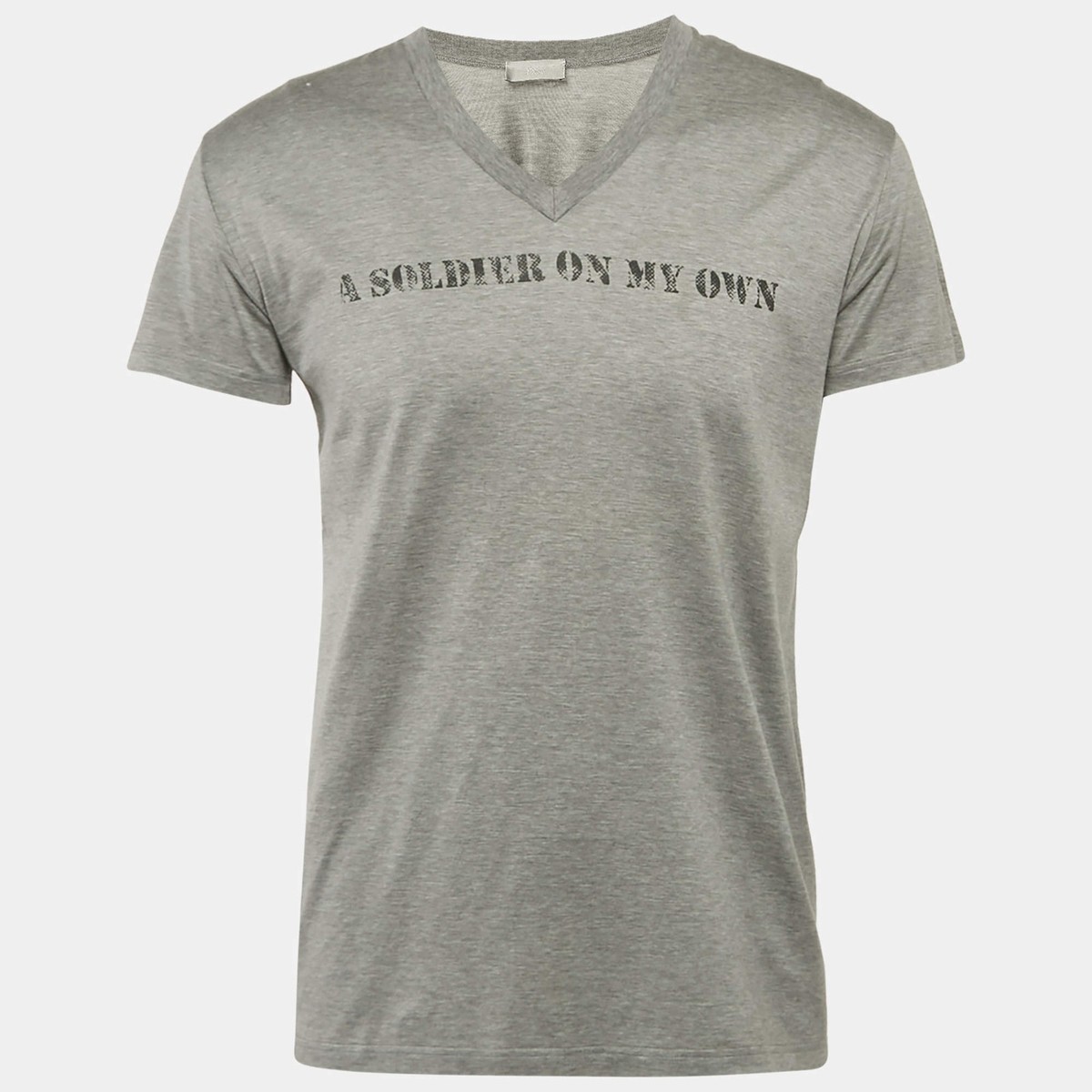 Dior Homme Grey Printed Jersey VNeck TShirt S | eBay