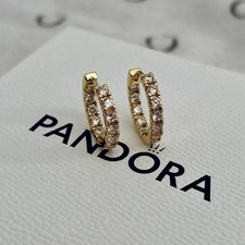 NEW Pandora Shine MET ALE - Pave CZ Hoop Earrings