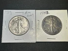 1939 & 1942 Walking Liberty Half Dollars 90% Silver .7234 oz pure silver