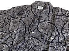 VTG Ascot Chang Mens L Shirt Paisley Blue White Short Sleeves Custom Made New
