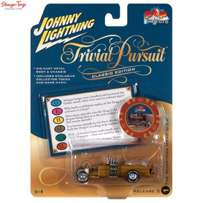 1/64 Johnny Lightning Pop Culture Trivia Pursuit Barris Drag-U-La mit Poker Chip