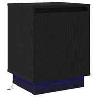 Nachttisch Eichen-Optik Schwarz Holzwerkstoff 39 X 34,5 X 50 Cm