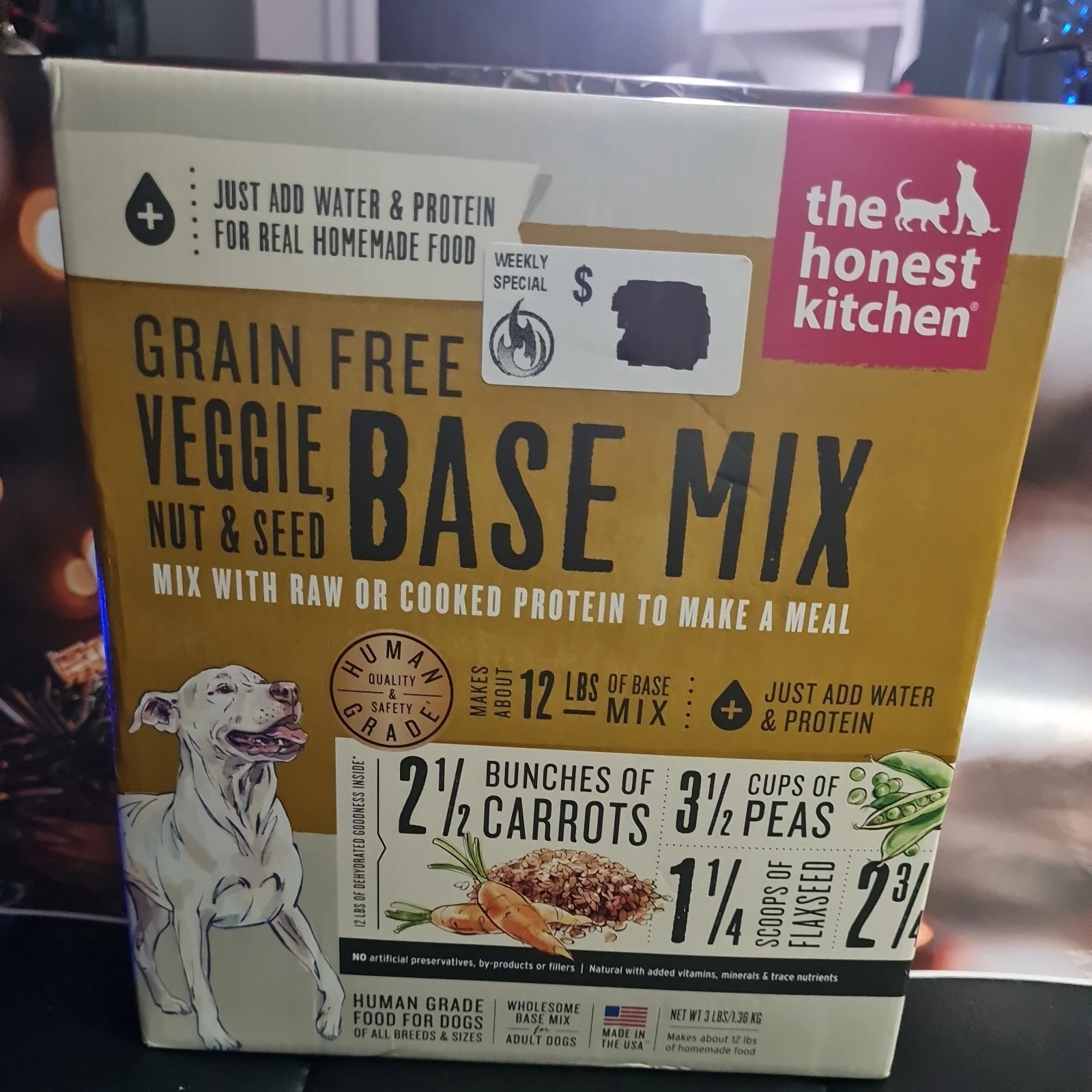 Grain Free Dehydrated Homemade Dog Food Base Mix 3 Pound Human Grade Quality