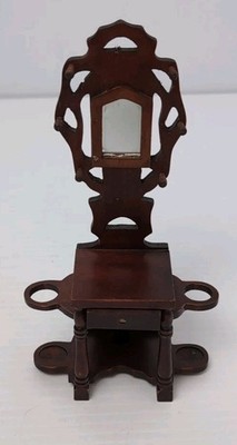 USED HALL TREE FOR MINIATURE DOLLHOUSE MISSING KNOB ON DRAWER SEE PICTURES
