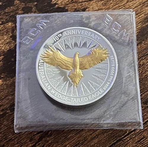 2024 Wedge tailed Eagle 10th Ann 1oz Silver Proof High Relief Gilded Perth Mint