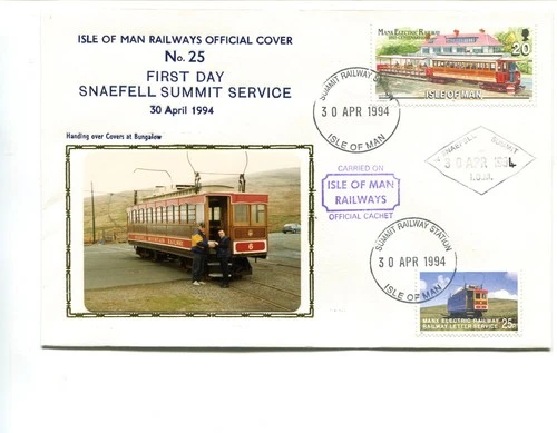 Isle of Man Railway Cover No 25, 1994, 1st day Snaefell Summit Service