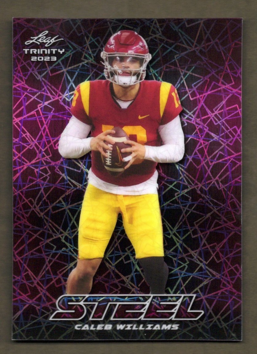 2023 LEAF TRINITY STEEL CALEB WILLIAMS # S-19 PINK LAZERS 13/25 USC # Match
