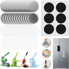 100 Sets Button Maker Supplies 58Mm/2.25In  Button Parts for Fridge Magnet Button