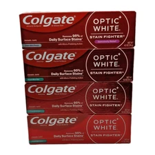 4 Colgate Optic White Toothpaste 4.2oz Fresh Mint Gel Clean Mint Paste Sensitive
