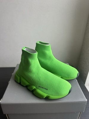Balenciaga Green NIB Kids' Speed LT Sock Sneaker Size 29-30 EU 12