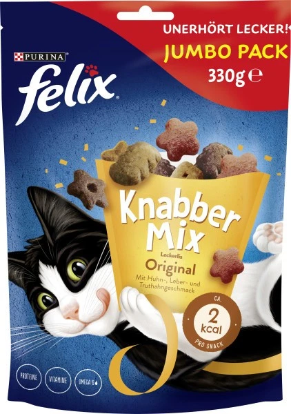 Felix KnabberMix Katzensnack Original mit Huhn, Leber & Truthahn 330 g