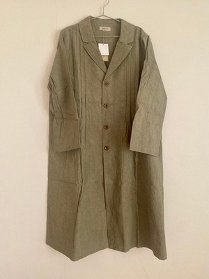 Ichi Antiquit S Linen Blend Haori Coat Khaki