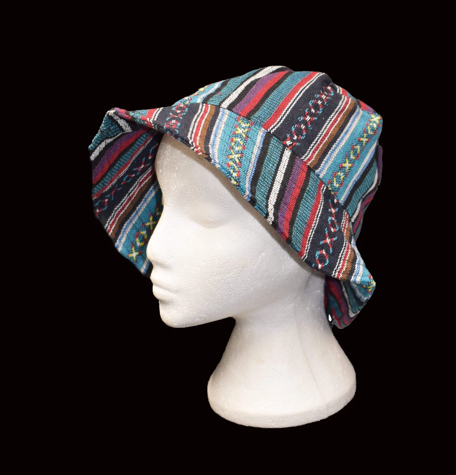 Woven Cotton Bucket Hat Fair Trade Ethnic Surf Boho Hippy Hippie