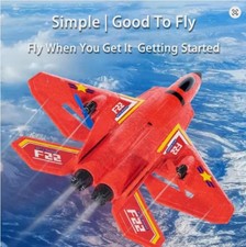 US F22 2.4G Remote Control RC Plane 3Axis 2CH Airplane Water Sky Red Glider RTF