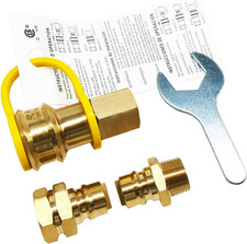 3/4" Female and Male Solid Brass Dual Fuel Generator Natural Propane Hose Quick
