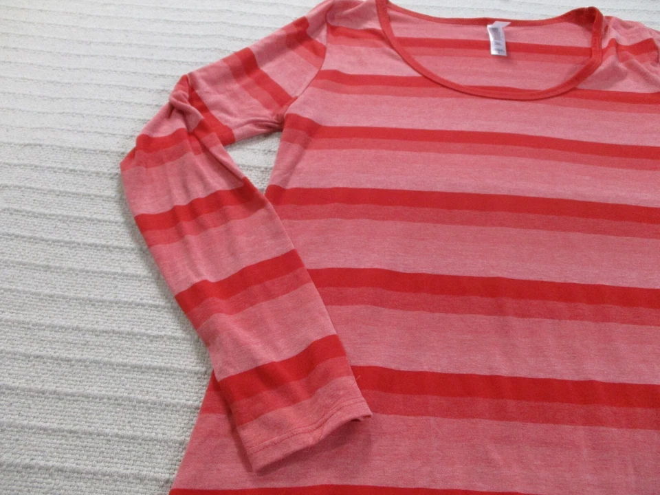 Camisa LulaRoe Mujer Pequeña Roja Rayas Manga Larga Cuello Redondo Poliéster Foto 4 de 4