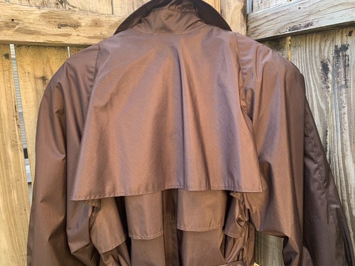 British Mist Shiny Brown Women’s 12P Zip Out Lining Full Length Raincoat - Picture 2 of 12