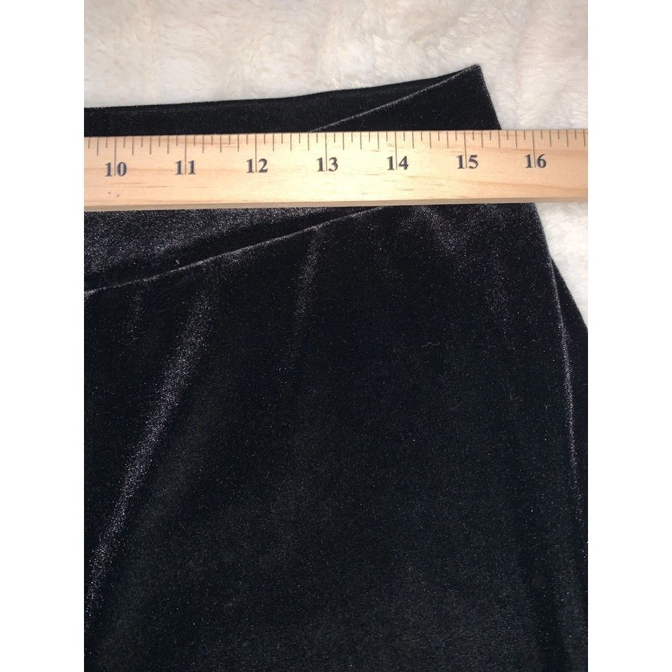 Pantalones Kasper Pull On Pierna Ancha Para Mujer M Negro Terciopelo Elastizados Informales Dobladillo de Encaje Foto 3 de 4