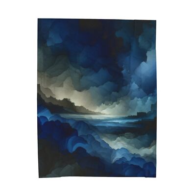 Velveteen Plush Blanket Deep Navy Richness Shadows Fun Chic Designer Home Decor
