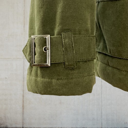 Pretty Green Waxed Cotton Motorcycle Jacket - Coat In Green Size Medium - Imagen 9 de 23