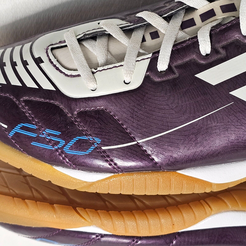 Zapatos de fútbol sala Adidas V22586 F10-F50 púrpura blanco para mujer talla 10 - Imagen 11 de 14