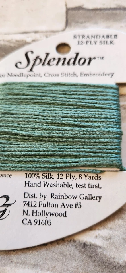 Rainbow Gallery Splendor Medium Pistachio Green 906 100% Silk 8 Yards Needlework - Image 2 of 3