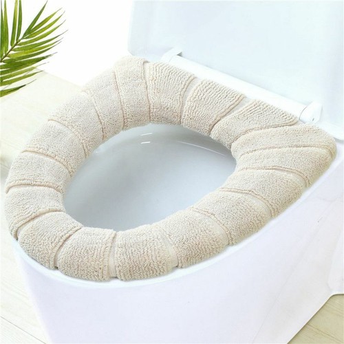 Funda de asiento de inodoro almohadilla suave funda de tela de punto baño nueva alfombra cálida invierno - Imagen 12 de 15