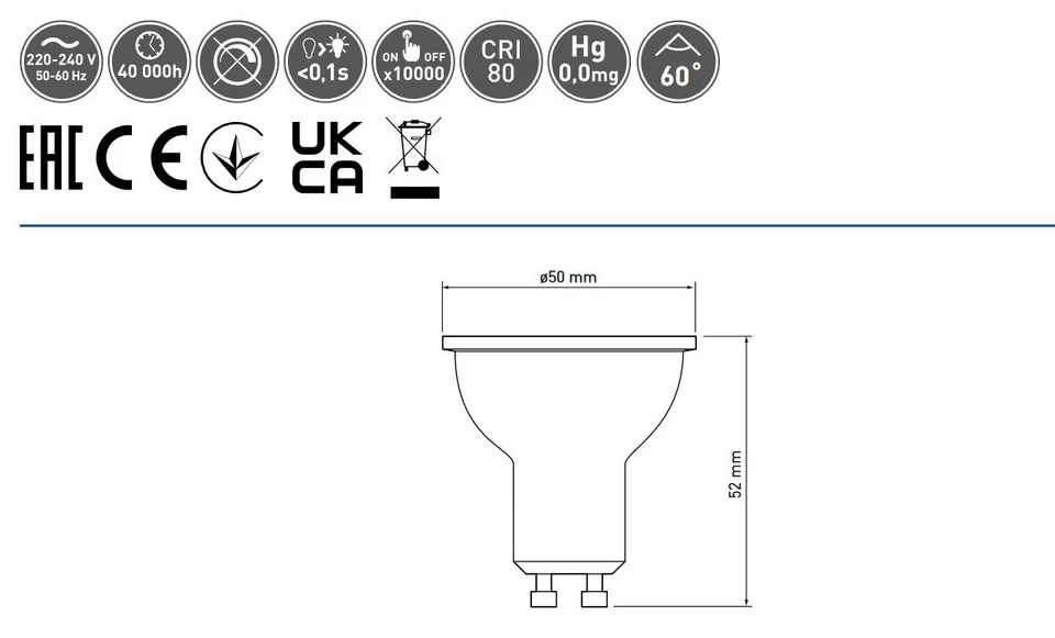 GU10 LED Leuchtmittel 5Watt 7Watt 230Volt Einbaustrahler Spot Glühbirne Lampe - Bild 3 von 4